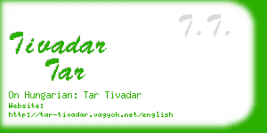 tivadar tar business card